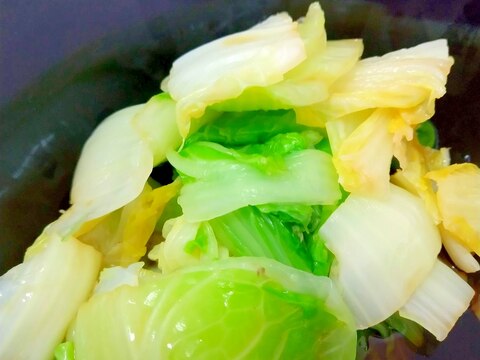 白菜のおひたし（めんゆつ・レモン果汁を掛け）